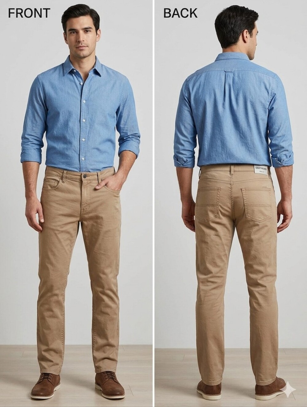 GOOD THREADS MENS SLACKS  W38  L34 DARK TAN